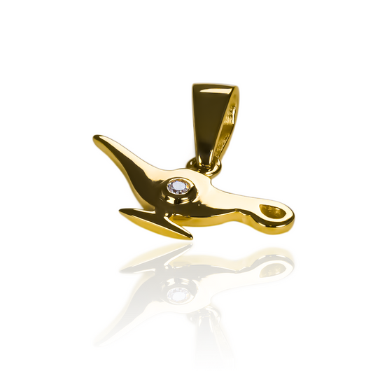 Dije Lámpara de enfermería cristal JC es una verdadera joya de oro 18K fabricada por Joyería Caracas. Con su garantía de por vida.