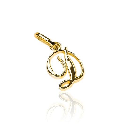 Dije Letra D cursiva Classic JC. Hecho de Oro 18K por reconocida Joyería Caracas, cuenta con garantía de por vida.