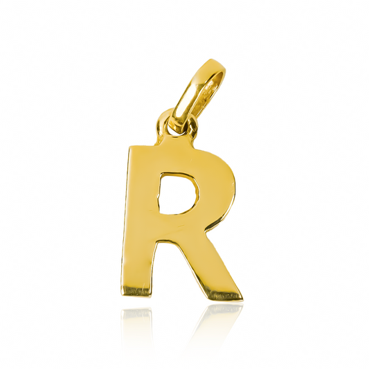 Dije Letra R lisa JT es una pieza exclusiva de joyería de la prestigiosa marca Oro 18K. Fabricado por Joyería Caracas, con garantía de por vida.