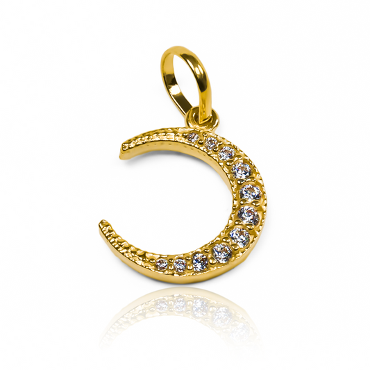 Dije Luna cristales L JT es una joya exclusiva de Joyería Caracas, hecha de Oro 18K, cuenta con garantía de por vida.