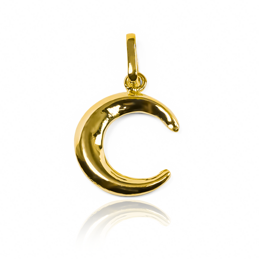 Dije Luna lisa L JT. Hecho con oro de 18K, este dije de Joyería Caracas es una verdadera obra de arte. Con garantía de por vida.