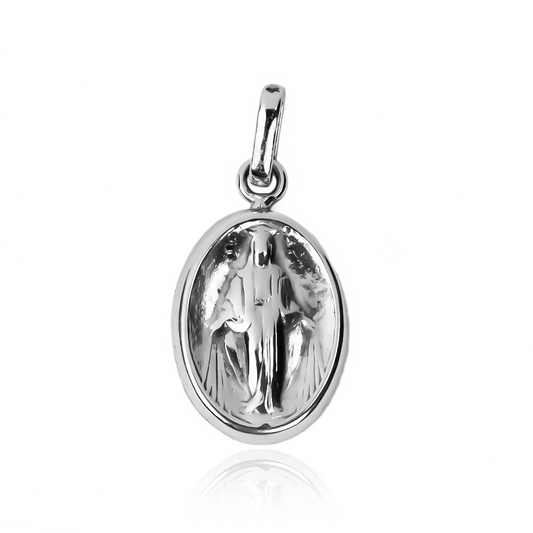 Dije Milagrosa Blanco. Hecho con oro de 18K, Joyería Caracas ofrece una garantía de por vida.