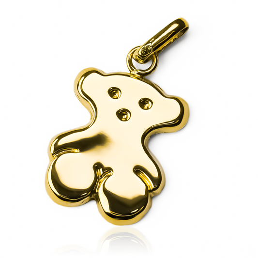 Dije Oso L JT. Elaborado con oro de 18K de la exclusiva Joyería Caracas, asegura una garantía para toda la vida.