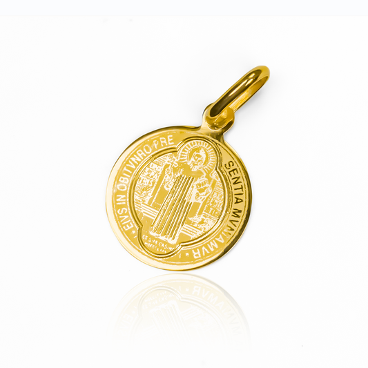 Dije San Benito Laser S I en oro 18K de Joyería Caracas. Con garantía para toda la vida.