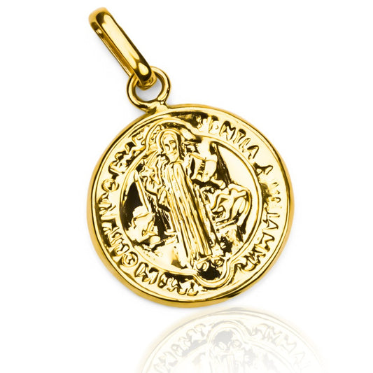 Dije San Benito M JT en oro 18K de Joyería Caracas. Con garantía de por vida.