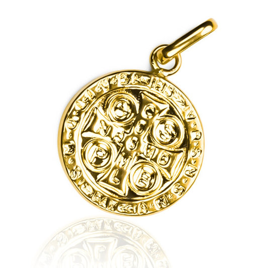 Dije San Benito M JT en oro 18K de Joyería Caracas. Con garantía de por vida.