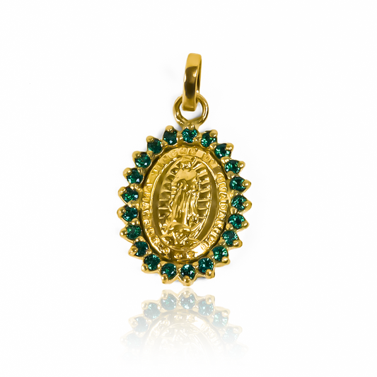 Dije Virgen de Guadalupe L JT hecho de oro de 18K, diseñado por Joyería Caracas. Con garantía de por vida.