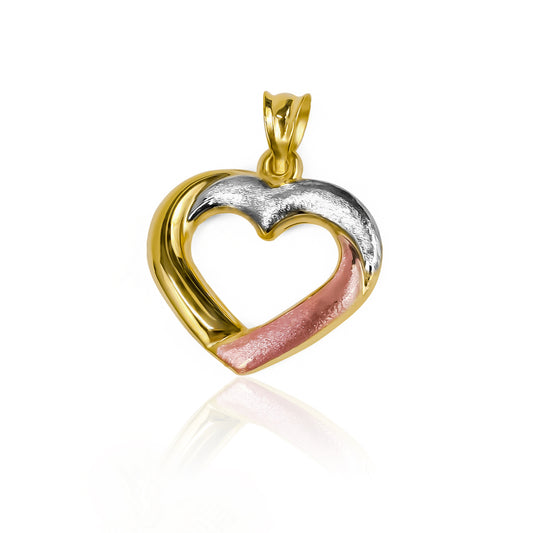 Dije Heart Tres Oros I, sumérgete en la elegancia y exclusividad del oro 18K de Joyería Caracas. Con garantía para toda la vida.