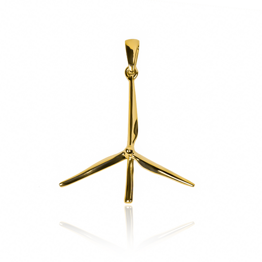Dije pendant_wind_power. Elaborado en Oro 18K, esta pieza de Joyería Caracas es una verdadera obra de arte. Con garantía de por vida.