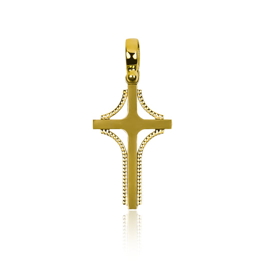 Dije Cruz aurea diamantada I fabricado en oro de 18 quilates por Joyería Caracas. Con un diseño elegante y duradero, esta joya viene con garantía de por vida.