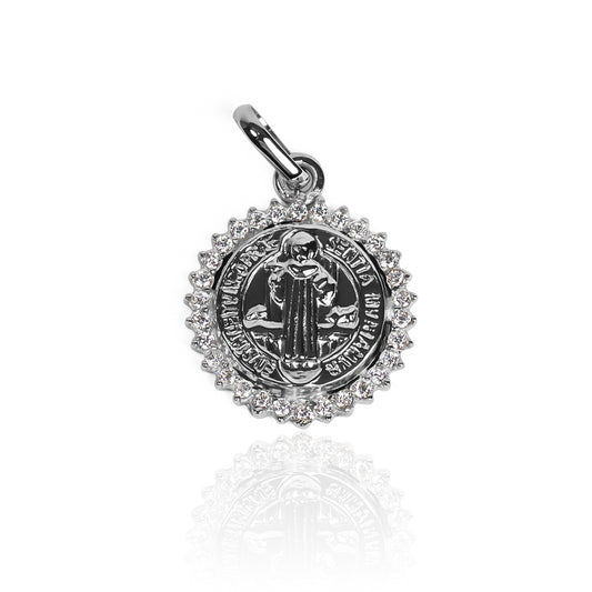 Dije San Benito Armado M JT. Confeccionado en Oro 18K por Joyería Caracas, ofrece garantía para toda la vida.