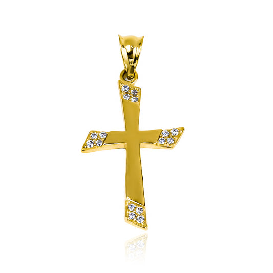 Dije Bright Cross I. Hecho con oro 18k de la máxima calidad, Joyería Caracas presenta esta pieza de diseño exclusivo y sofisticado, cuenta con garantía de por vida.