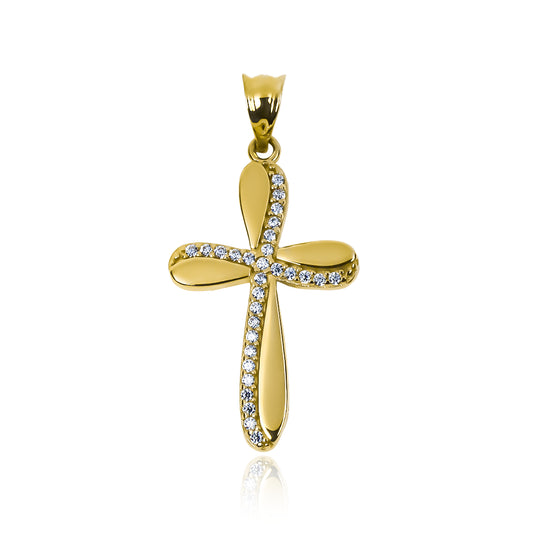 Dije Dije Cruz dubble I, elaborado en oro 18k por Joyería Caracas. Cuenta con garantía de por vida.