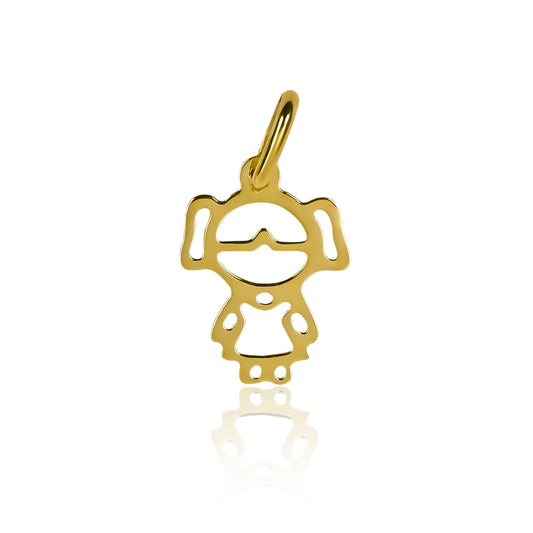 Dije Niña Silueta I, elaborado en oro de 18K por Joyería Caracas, cuenta con garantía para toda la vida.