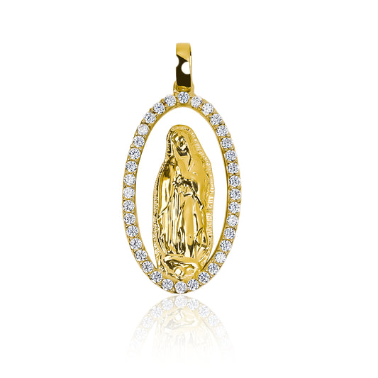 Dije Guadalupe oval cristales I