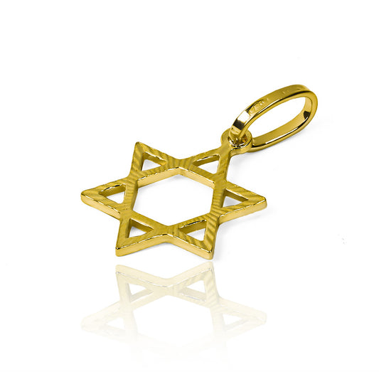 Dije Estrella de David SM I en Oro 18K. Fabricado por Joyería Caracas, cuenta con garantía de por vida.