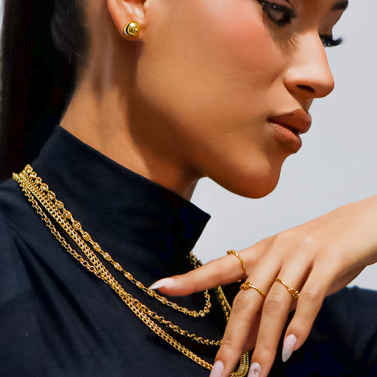 Cuello de mujer con cadena en tejido Calabrote de 40cm en oro amarillo de 18 quilate, hecho en Joyería Caracas.