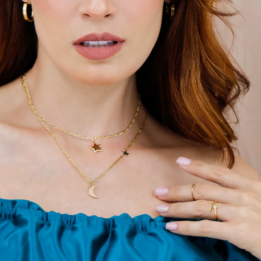 Cuello de mujer con cadena en tejido cubano 3x1 de 45cm en oro amarillo de 18 quilates, hecho en Joyería Caracas.