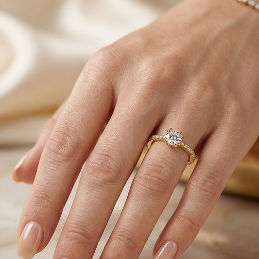 Anillo Coroa Dual - Moissanita