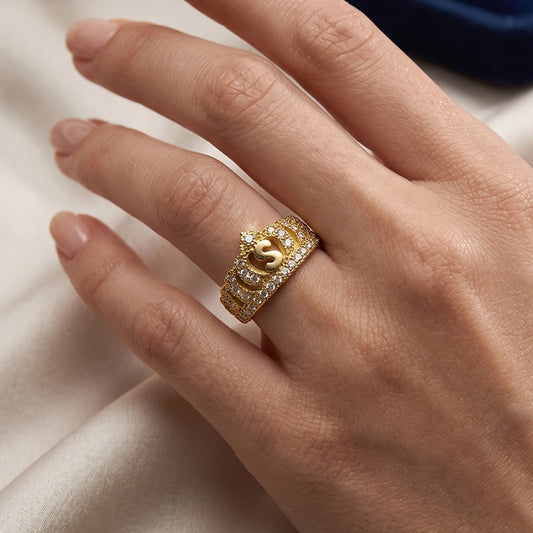 Anillo Corona Letra