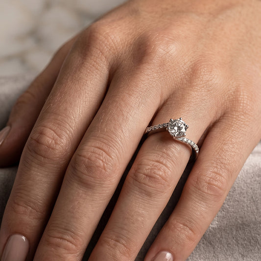 Anillo Deep navy diamante natural