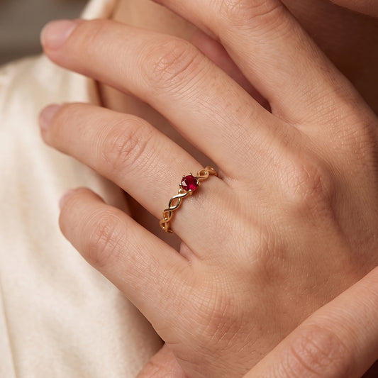 Anillo lazos Infinitos Rubí