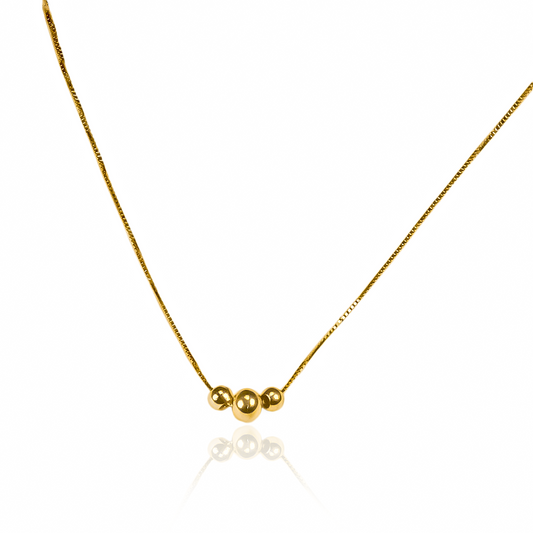 Gargantilla Veneciana Style 45 Esferas Lisas, elaborada en Oro 18K por Joyería Caracas, cuenta con un certificado de calidad y garantía de por vida.