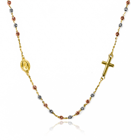 Gargantilla Denario Diamantado II I, elaborado en oro 18k por Joyería Caracas, cuenta con un certificado de calidad y garantía de por vida.