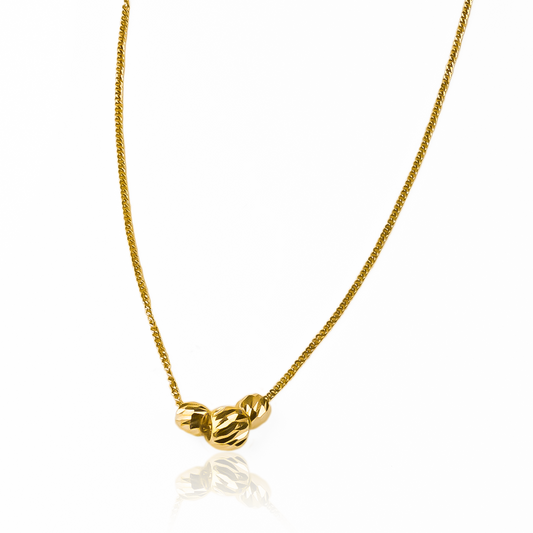 Gargantilla Mini Cubana SS 50 Facetadas, fabricado en oro 18K por Joyería Caracas, cuenta con un certificado de calidad y garantía de por vida.