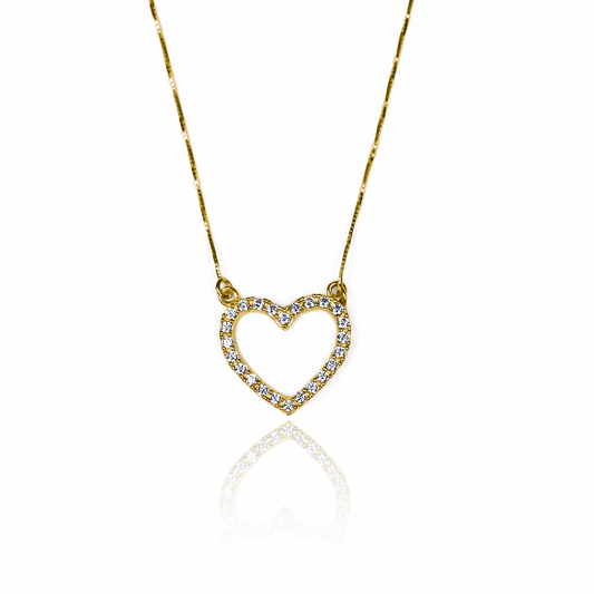 Gargantilla Veneciana - Corazón JT, fabricado en oro 18k por Joyería Caracas, cuenta con un certificado de calidad y garantía de por vida.
