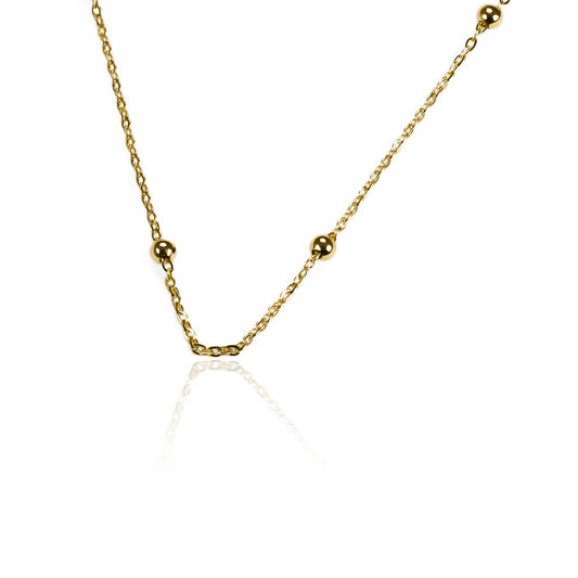 Gargantilla Special Sphere 40, fabricado en oro 18K por Joyería Caracas, cuenta con un certificado de calidad y garantía de por vida.