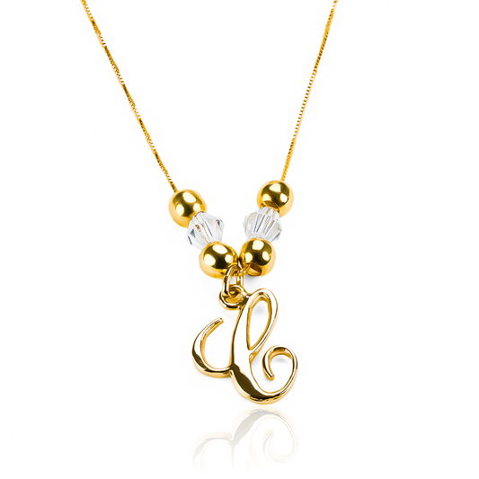 Gargantillas Letras Clásicas JC Veneciana, fabricada en oro 18K por Joyería Caracas, cuenta con un certificado de calidad y garantía de por vida.