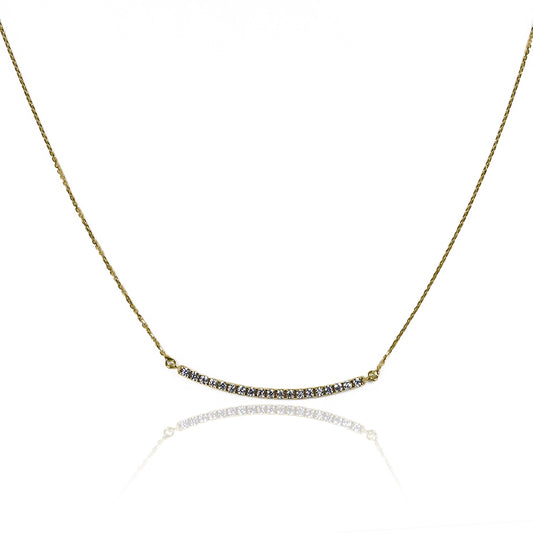 Gargantilla viga cristal, fabricada en oro 18K por Joyería Caracas, cuenta con un certificado de calidad y garantía de por vida.