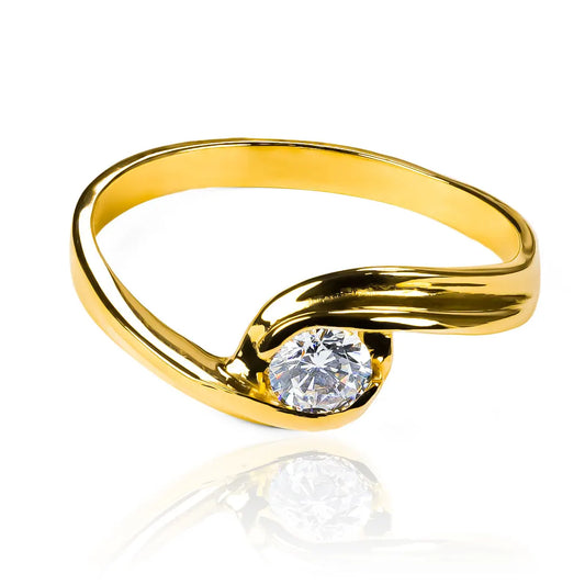 Anillo de compromiso Hug Love, fabricado en oro de 18k y certificado de calidad y garantía de por vida de Joyería Caracas.