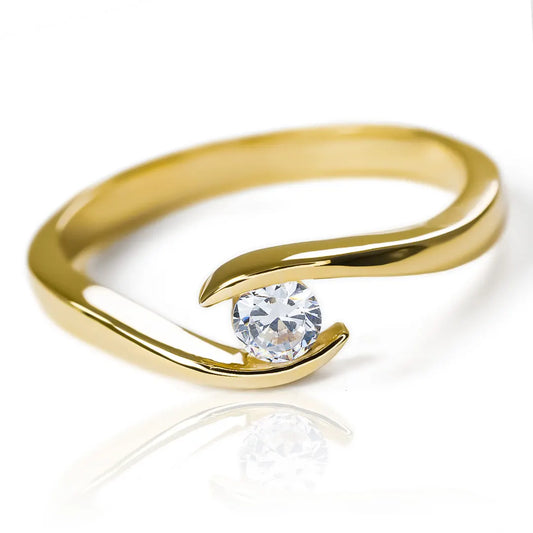 Anillo de compromiso waves II, fabricado en oro 18k con certificado de calidad y garantía de por vida, diseñado por Joyería Caracas.