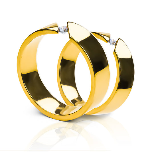 Argollas de matrimonio Lovebridge, elaboradas en oro 18 quilates por Joyería Caracas, cuentan con certificado de calidad y garantía de por vida.