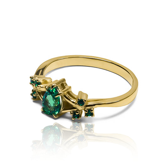 Anillo Fairy (lab grow emerald) esmeralda de laboratorio