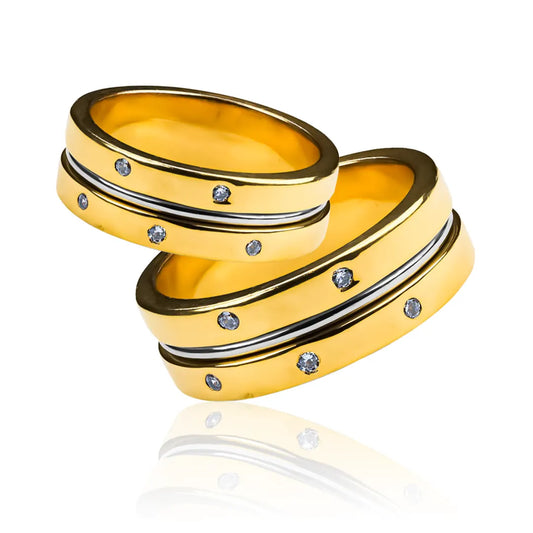 Argollas de matrimonio Paisa Style, fabricados en oro de 18k por Joyería Caracas, viene con certificado de autenticidad y garantía de por vida.