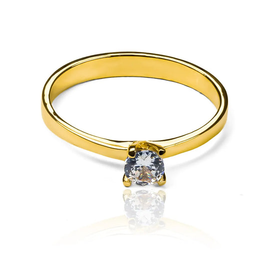 Anillo de compromiso Piramid Mini, fabricado en oro 18k, viene acompañado de un certificado de calidad y garantía de por vida.