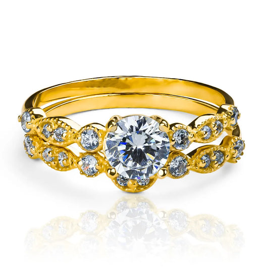 Anillo de compromiso duo fashion garde. Hecho en Joyería caracas con oro 18k y certificado de calidad para una vida de belleza.