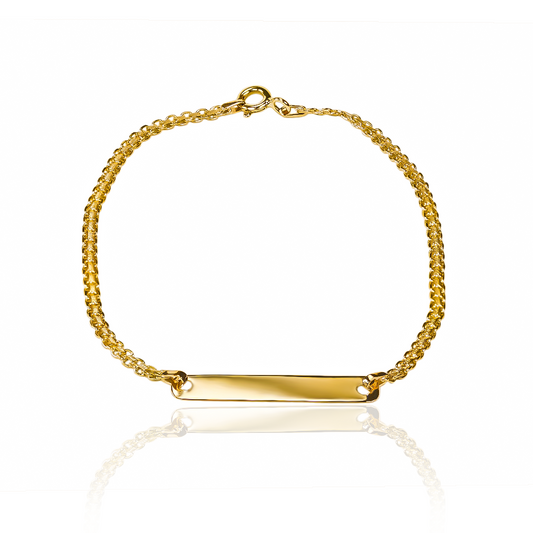 Pulsera Bismarck Lisa I elaborada en oro 18K por Joyería Caracas, cuenta con un certificado de calidad y garantía para toda la vida.