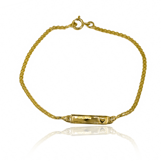 Pulsera Bismarck corazón alto S. Elaborada en Oro 18K por Joyería Caracas, con garantía para toda la vida.