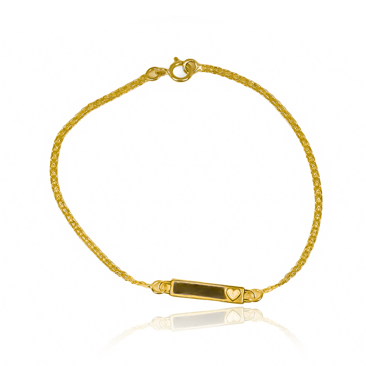 Pulsera Bismarck corazón bajo S, elaborada en Oro 18K y diseñada por Joyería Caracas. Con su garantía para toda la vida.