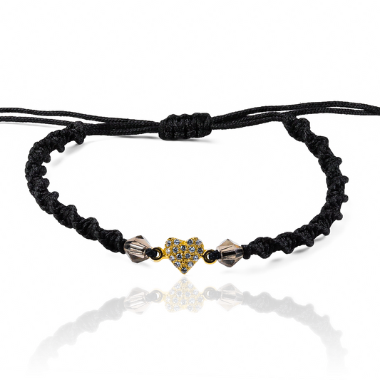 Pulsera Corazón cristales JT elaborada en oro 18K por Joyería Caracas. Con su garantía para toda la vida.