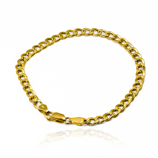 La pulsera Cubana seguida SM es una pieza de joyería exclusiva de Joyería Caracas. Hecha de oro 18K de la más alta calidad, esta pulsera es elegante y sofisticada. Con garantía para toda la vida, es una adición duradera y lujosa a cualquier colección.