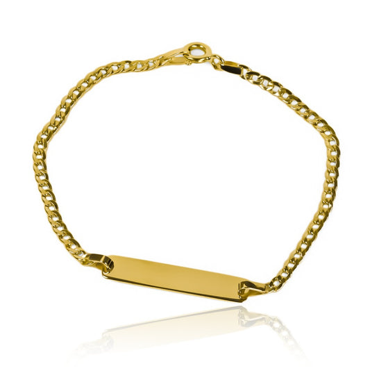 Pulsera Cubana seguida Plane. Confeccionada en Oro 18K y elaborada por la prestigiosa Joyería Caracas, con una garantía para toda la vida.