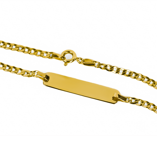 Pulsera Cubana seguida Plane. Confeccionada en Oro 18K y elaborada por la prestigiosa Joyería Caracas, con una garantía para toda la vida.