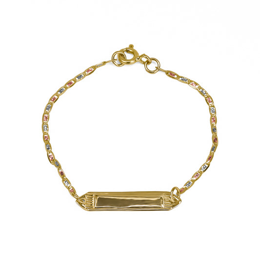 Pulsera Escalera 3 Oros Square. Confeccionada en oro 18K y diseñada por Joyería Caracas. Además, cuenta con una garantía para toda la vida.