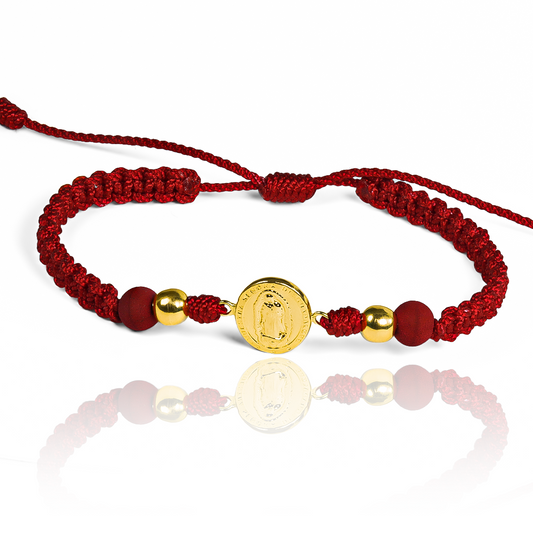 Pulsera Guadalupe XL y sus esferas #5 elaborado en oro 18K por Joyería Caracas, cuenta con una garantía de por vida.