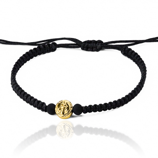 Pulsera San Benito pasante S. Hecha de Oro 18K, esta joya de Joyería Caracas es una verdadera obra de arte. Con garantía para toda la vida.